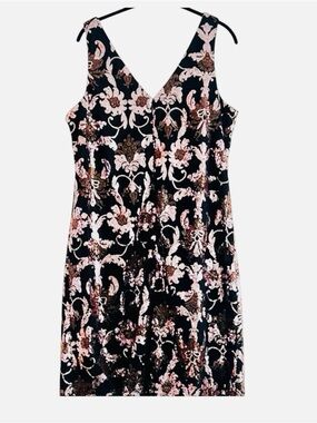 Avenue Gorgeous Sequence Sleeveless Black and Gold Patterned Mini Dress Size M